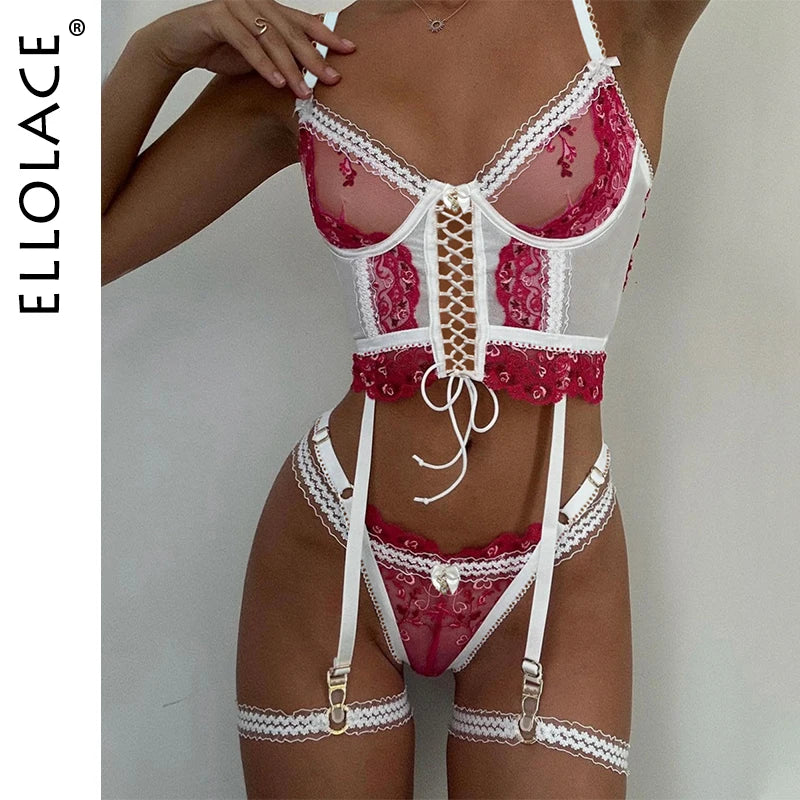 Luxury Intimate Lace Up Heart Valentine Exotic Set