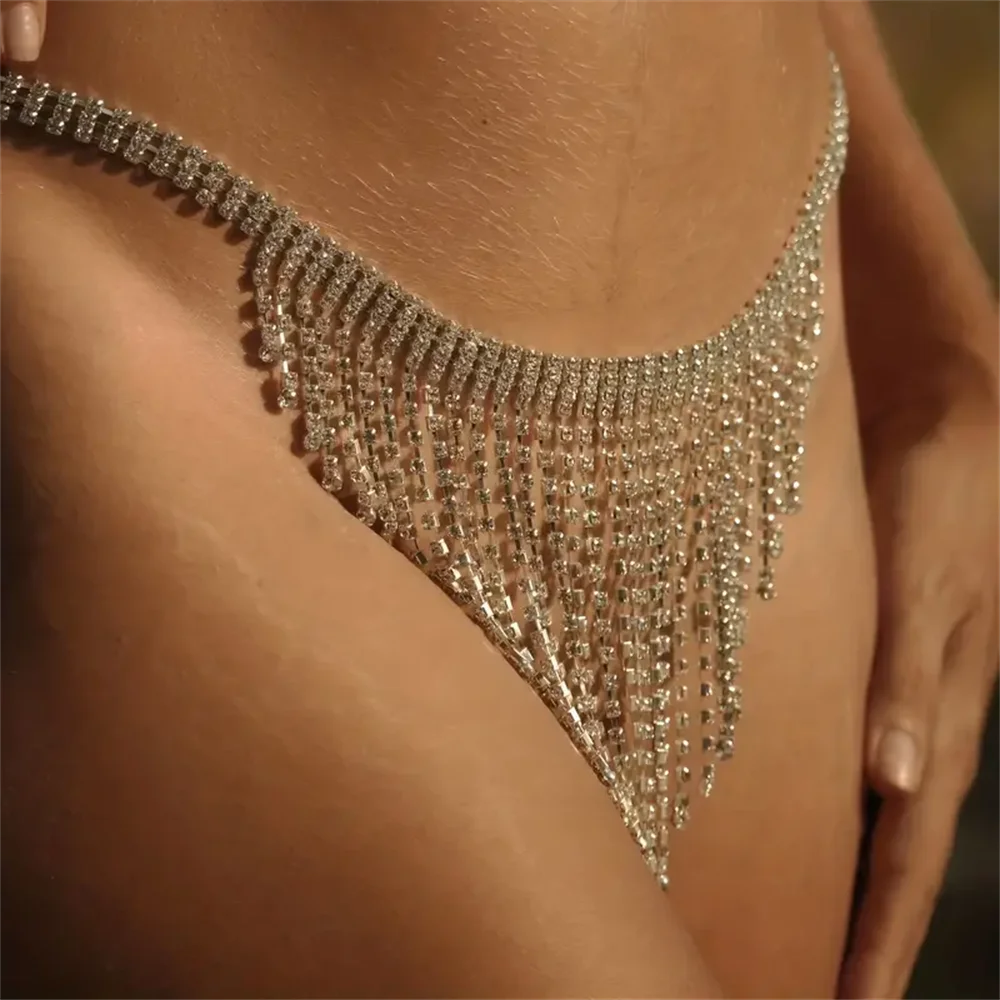 Crystal Tassel Thong Body Chain