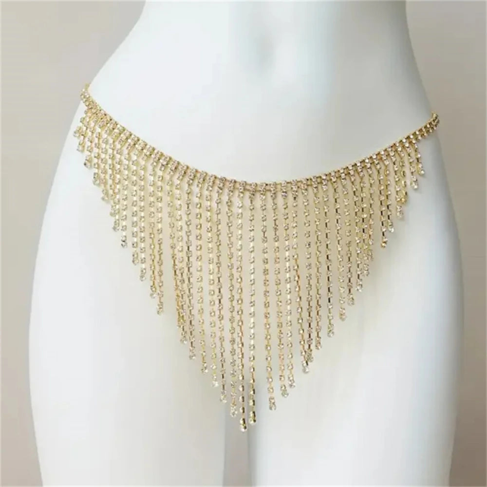 Crystal Tassel Thong Body Chain