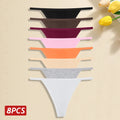 Comfortable Cotton Panties Sexy Low Waist G-String Thong 8Pc Set
